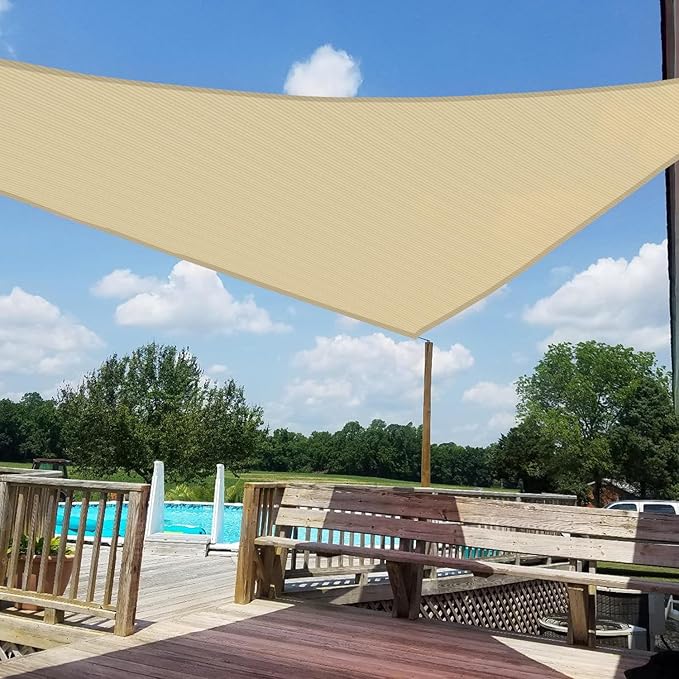 Windscreen4less 8' x 8' x 8' Sun Shade Sail Triangle Outdoor Canopy Cover UV - Image 6
