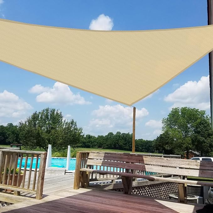 Windscreen4less 24' x 24' x 24' Sun Shade Sail Triangle Outdoor Canopy Cover UV - Image 6