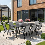 Stackable Patio Chairs Set of 1/2/4, Heavy Duty Metal Frame & Teslin Fabric - Image 8
