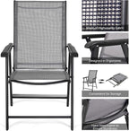 GIANTEX Set of 4 Folding Patio Chairs, Outdoor Portable Dining Chairs - Image 6