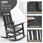 LUE BONA Outdoor Rocking Chairs Set, HDPS Poly Porch Rockers - Image 4