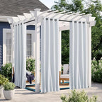 NICETOWN 2 Panels Windproof Blackout Outdoor Curtains W46xL80 Off White | by NICETOWN