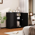 Mrosaa Outdoor/Indoor Storage Box, Resin and Plastic Storage Cabinet Waterproof - Image 4