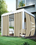 Windproof Outdoor Curtains for Patio Waterproof 4 Pcs 54x84 In Cream | Grommet by HolidayIdeas