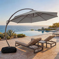 Outdoor Patio Umbrella with Base included, 12 FT Deluxe Curvy Cantilever by LAUSAINTHOME