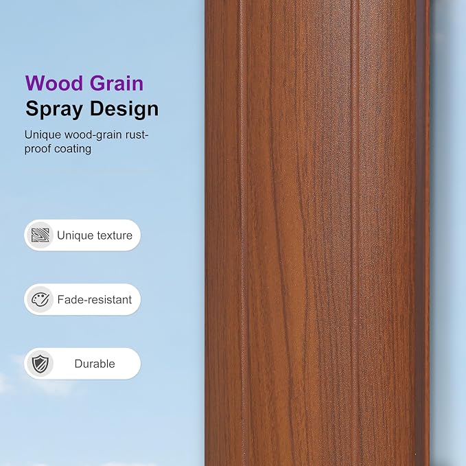 PURPLE LEAF Cantilever Outdoor Umbrella 12ft Wood-Grain Finish, Long-lasting - Image 3