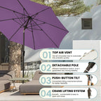 Patio Umbrella 9FT Outdoor Umbrella Patio Table - Image 6