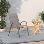 Amopatio Patio Chairs Set of 8, Outdoor Stackable Dining Chairs - Image 2