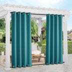 NICETOWN 2 Panels Peacock Teal Outdoor Curtains by NICETOWN