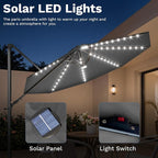 Devoko 10ft Solar LED Patio Umbrella, Round Cantilever Outdoor Umbrella - Image 5