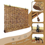 Bamboo Roll-up Shade, 2 Pack Roller Shutters Retro Curtains - Image 2