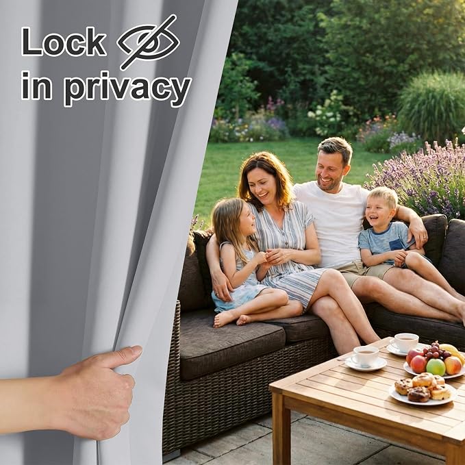 RYB HOME Extra Wide Outdoor Curtains - Image 3