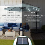 Best Choice Products 10ft Solar LED Offset Cantilever Hanging Market Patio - Image 3