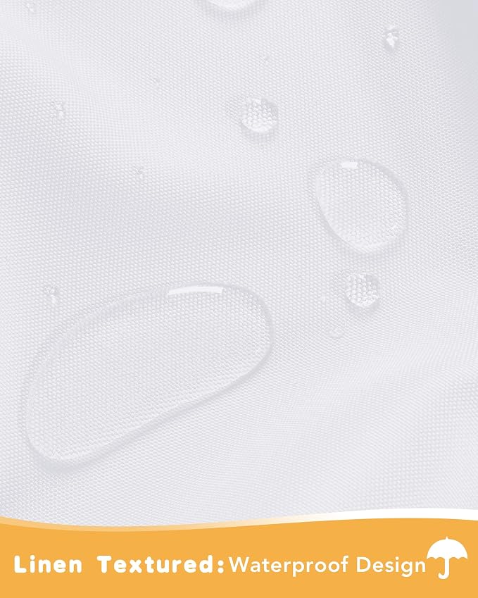 Extra Wide Outdoor Curtains for Patio Waterproof 4 Pcs 110x120 Inch White | - Image 2
