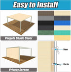 Amagenix 90% Pergola Shade Cover 7' X 20' Sun Shade Cloth - Image 4