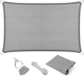Eden's Decor Straight Flat-Edged 6' x 8' Grey Sun Shade Sail Rectangular by EdensDecorInc