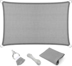 Eden's Decor Straight Flat-Edged Sun Shade Sail Rectangular 13' x 22' Grey by EdensDecorInc