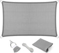 Eden's Decor Straight Flat-Edged Sun Shade Sail Rectangular 15' x 18' Grey by EdensDecorInc