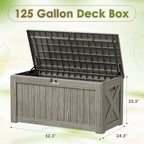 Devoko 125 Gallon Outdoor Storage Box, Waterproof Resin Deck Box | - Image 7