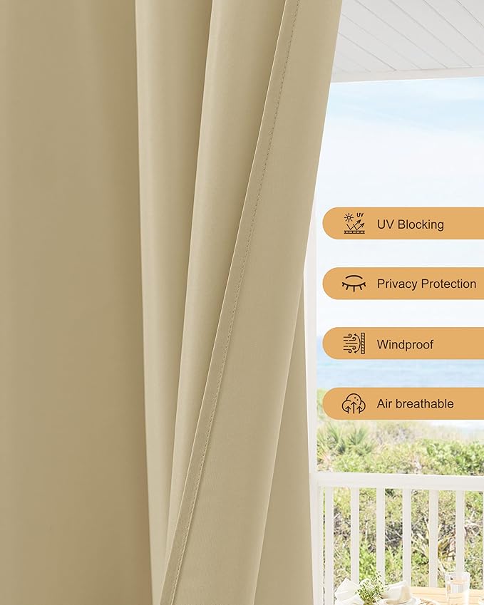 HolidayIdeas Outdoor Patio Curtains Waterproof - Image 4