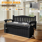 JUMMICO 80 Gallon Resin Outdoor Storage Bench - Image 3