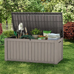 200 Gallon Large Outdoor Storage Box Waterproof, UV Resistant Resin Deck Box - Image 4