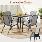 TLSUNNY Patio Chair, Outdoor Stackable Textilene Chairs Set of 4, - Image 8