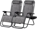 Nazhura Set of 2 Relaxing Recliners Patio Chairs Adjustable Steel Mesh Zero by NazhuraGoodCompanionAtHome