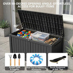 Outdoor Storage Box, 180 Gallon Waterproof Deck Box, Piston-Lift Tall Standing - Image 7
