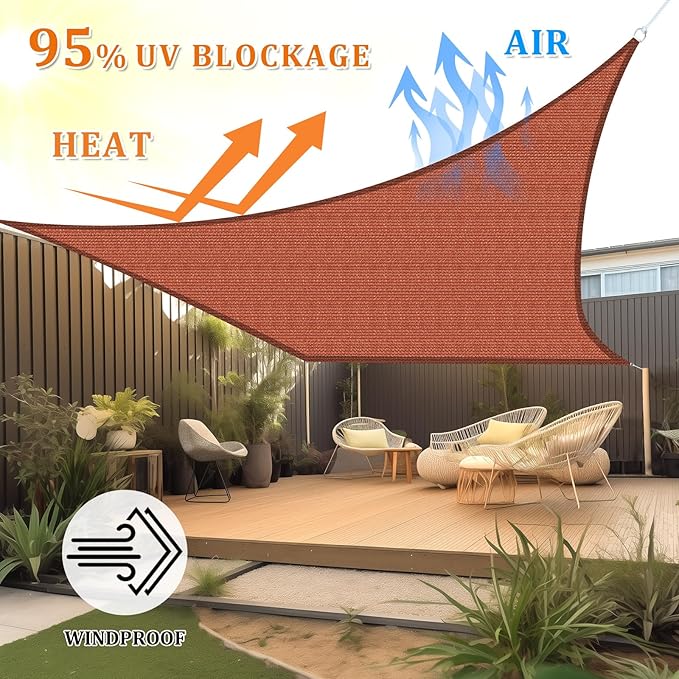 Shade&Beyond 6'x7' Sun Shade Sail Canopy Rectangle, UV Block Breathable Curved - Image 2