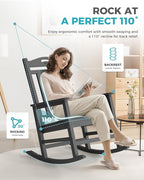 Oversized Outdoor Rocking Chairs Set of 8, 380lbs Heavy-Duty Large Patio Rocker - Image 6