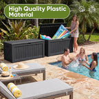 Flamaker Resin Deck Box 120 Gallon Waterproof Large Outdoor Storage Box | - Image 3