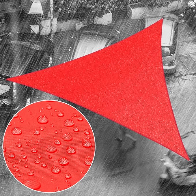 Royal Shade 18' x 18' x 18' Red Triangle Waterproof Sun Shade Sail Order to by RoyalShade