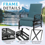 Incbruce 3 Pieces Outdoor Lounge Recliner Set, 2 Adjustable Metal Recliner Sofa - Image 4