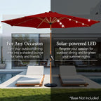 Best Choice Products 10ft Solar Market Patio Umbrella w/Woodgrain Pattern Pole - Image 4