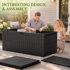 Flamaker 180 Gallon Large Outdoor Storage Box Waterproof, XL Resin Deck Box | - Image 7