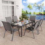 Patio Chairs Set of 8, Stackable Outdoor Dining Chairs Set - Image 7