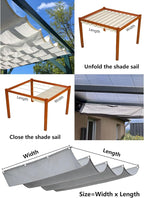 Retractable Wave Sun Shade Sail 9' x 13' Waterproof Pergola Shade Cloth Cover - Image 5