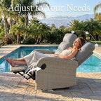 Oversized 2 Pieces Wicker Outdoor Recliner Loveseat - Image 6