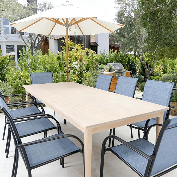Stackable Patio Chairs Set of 2, Outdoor Dining Chairs - Image 4