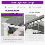 PURPLE LEAF Retractable Pergola 10' x 13' White Pergola, Extra Canopy, anchored - Image 4