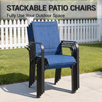 Patio Chairs Set of 8, Stackable Outdoor Dining Chairs, All Weather Breathable - Image 4