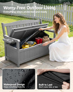 YEFU Outdoor Bench, Heavy Duty Garden Storage Bench, Weatherproof, Weatherproof - Image 4