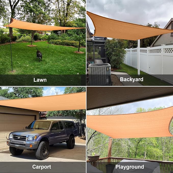 Sun Shade Sail 16'x23' Peach Fuzz Rectangle Custom Size | 95% UV Block - Image 7
