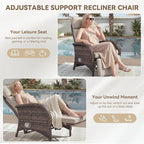 Zero Gravity Wicker Patio Recliner Chairs Set of 2 - Image 5