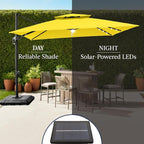 Best Choice Products 9x12ft LED Cantilever Patio Umbrella w/Base Included & - Image 6
