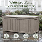 180 Gallon Resin Deck Box, Waterproof Lockable Outdoor Storage Box Container - Image 4