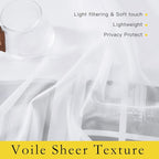 NICETOWN Outdoor Sheer White Weighted Curtains Rod Pocket Back Tab 120 inch - Image 6