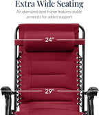 Best Choice Products Oversized Padded Zero Gravity Chair, Folding Outdoor Patio - Image 3