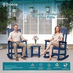 THOEOE Outdoor Rocking Chairs Set of 2, Oversized Patio Rocking Chair | HDPE - Image 2